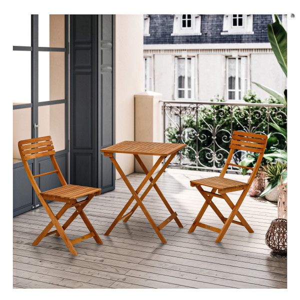 STILISTA záhradný bistro set 2 stoličky stôl drevo Kokiskashop sk