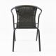 Záhradná bistro stolička, stohovateľná, sivá