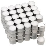 Biele čajové sviečky, bez parfumu, biele 100 ks, 8 hod horí