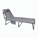 Skladacie lehátko s vankúšom, sivé, 189 x 63 x 34 cm