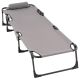 Skladacie lehátko, sivé, polyester, 182 x 60 x 30 cm