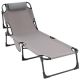 Skladacie lehátko, sivé, polyester, 182 x 60 x 30 cm
