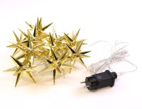 Svetelná LED reťaz, 10 LED, hviezdy, 12 cm, teplá biela