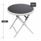 Záhradný bistro stolík, skladací, Ø 45 cm, čierna tónovaná