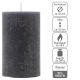 Antracitová parafínová sviečka, rustikálna, 11,5 cm, 40 hodí