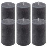 Antracitová parafínová sviečka, rustikálna, 11,5 cm, 40 hodí