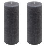 Antracit parafínová sviečka rustikálna 20 cm, 90 h, sada 2ks