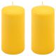 Sada stĺpových sviečok, 15 cm, Ø 7,5 cm, žltá, 2 ks