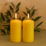 Sada stĺpových sviečok, 15 cm, Ø 7,5 cm, žltá, 2 ks