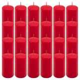 Červená parafínová sviečka 10 cm, 20 h horenia, sada 24 ks