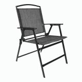 Záhradná stolička, skladacia, čierna, 90,5 x 57 x 65,5 cm