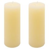 Krémová parafínová sviečka rustikálna 20 cm, 90 h, súprava 2