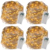 Sada 4 svetelných káblov 40 LED, teplá biela