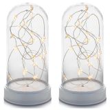 Sada vianočných svetelných kupolí 20 LED, teplá biela, 2 ks