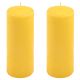 Sada stĺpových sviečok, 20 cm, Ø 7,5 cm, žltá, 2 ks