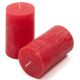 Červená parafínová sviečka rustikálna 11,5 cm, 40h sada 12ks