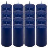 Modrá parafínová sviečka 10 cm, 20 h horenia, súprava 16 ks