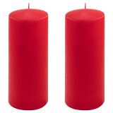 Sada stĺpových sviečok, 25 cm, Ø10 cm, červená, 2 ks