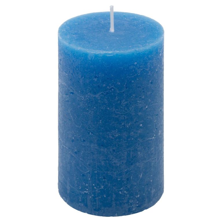 Modrá parafínová sviečka rustikálna 11,5 cm, 40 h, sada 12ks