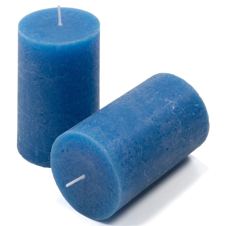 Modrá parafínová sviečka rustikálna 11,5 cm, 40 h, sada 12ks