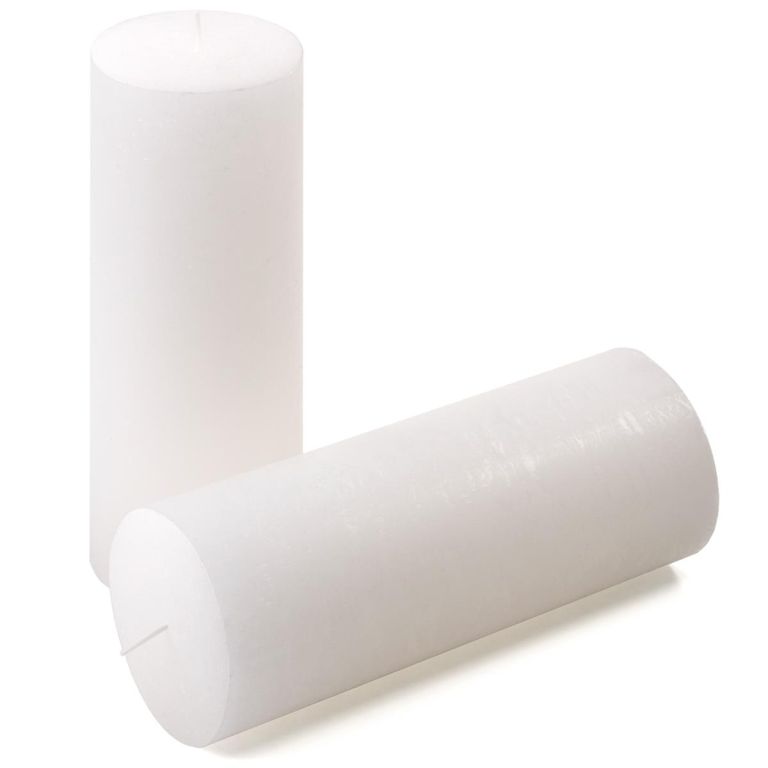 Biela parafínová sviečka rustikálna 20 cm, 90 h, sada 2 ks