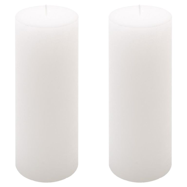 Biela parafínová sviečka rustikálna 20 cm, 90 h, sada 2 ks
