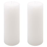 Biela parafínová sviečka rustikálna 20 cm, 90 h, sada 2 ks