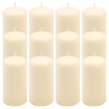 Sada stĺpových sviečok, 11,5 cm, Ø 6 cm, krémová, 12 ks
