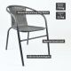Sada záhradných bistro stoličiek, stohovateľná, sivá, 4 ks
