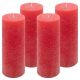 Červená parafínová sviečka rustikálna 20 cm, 90 h, sada 4 ks