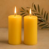 Sada stĺpových sviečok, 25 cm, Ø 10 cm, žltá, 2 ks