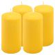 Sada stĺpových sviečok, 15 cm, Ø 7,5 cm, žltá, 4 ks