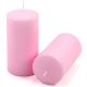 Sada stĺpových sviečok, 15 cm, Ø 7,5 cm, ružová, 4 ks