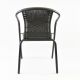 Sada záhradných bistro stoličiek, stohovateľná, sivá, 4 ks