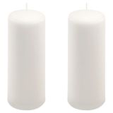 Sada stĺpových sviečok, 20 cm, Ø 7,5 cm, biela, 2 ks