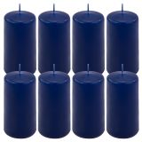 Modrá parafínová sviečka 10 cm, 20 h horenia, sada 8 ks