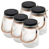 Sada solárnych svetiel,3 LED, plastové, studená biela, 5 ks