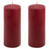 Sada stĺpových sviečok, 25 cm, Ø 10 cm, vínová, 2 ks