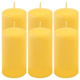 Sada stĺpových sviečok, 11,5 cm, Ø 6 cm, žltá, 6 ks