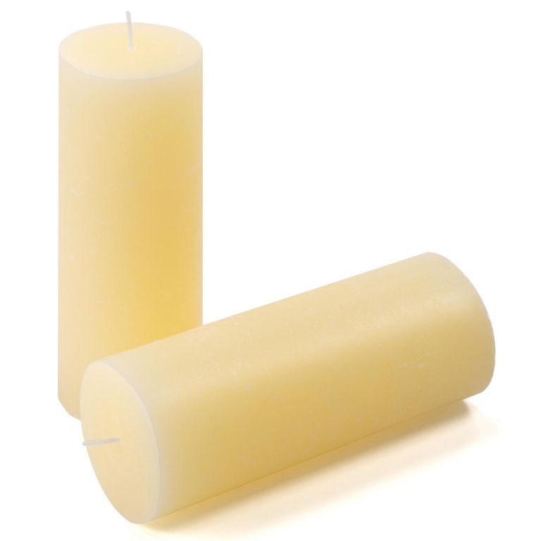 Krémová parafínová sviečka rustikálna 20 cm, 90 h, sada 6 ks