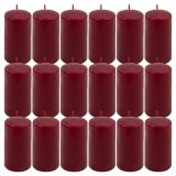 Sada stĺpových sviečok, 11,5 cm, Ø 6 cm, vínová, 18 ks
