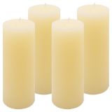 Krémová parafínová sviečka rustikálna 20 cm, 90 h, sada 4 ks