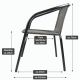 Sada záhradných stoličiek, stohovateľná, tmavosivá, 4 ks