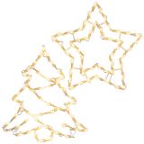 Vianočné LED dekorácie, hviezda, stromček, teplá biela, 2x50