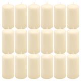 Sada stĺpových sviečok, 11,5 cm, Ø 6 cm, krémová, 18 ks