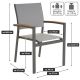 Záhradná stohovateľná stolička antracit,86,5x 57x57,5 ​​cm