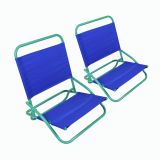 Sada skladacích plážových lehátok, PVC, modrá, 2 ks