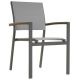 Záhradné stohovateľné kovové stoličky, antracit, 4 ks