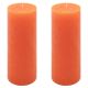 Oranžová parafínová sviečka rustikálna 20 cm,90 h, sada 2 ks