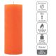 Oranžová parafínová sviečka rustikálna 20 cm,90 h, sada 2 ks